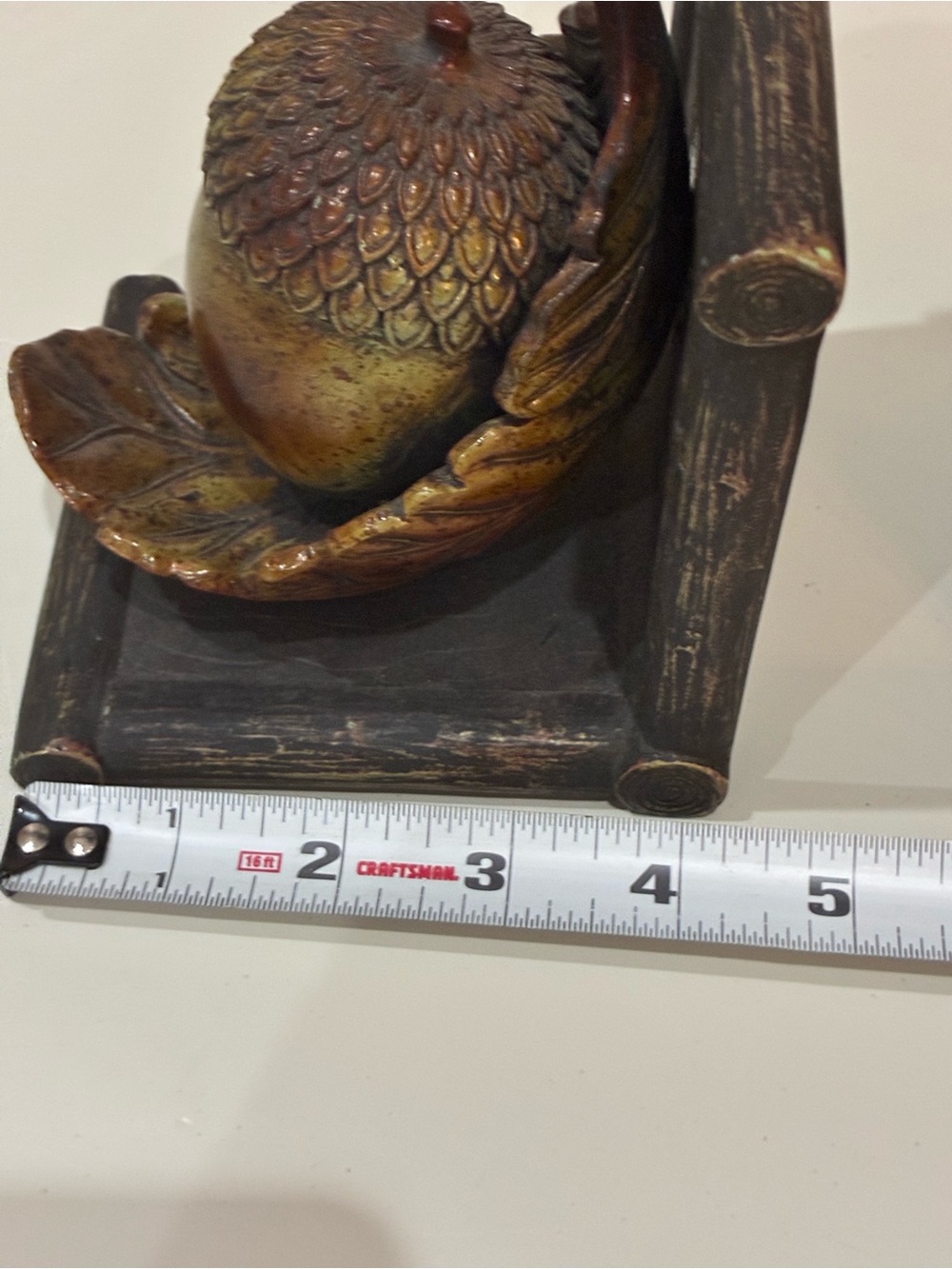 Vintage Rustic Resin Acorn & Oak Leaf Bookends - Pair📝 - Picture 4 of 7
